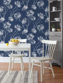 NextWall One O'Clocks Peel & Stick Wallpaper - Blue