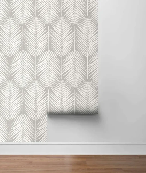 NextWall Palm Silhouette Peel & Stick Wallpaper - Gray