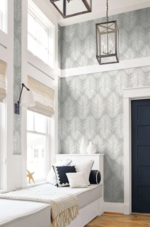 NextWall Palm Silhouette Peel & Stick Wallpaper - Gray