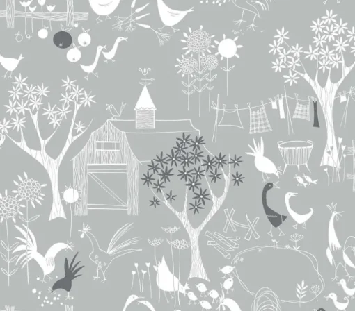 NextWall Rise and Shine Peel & Stick Wallpaper - Gray