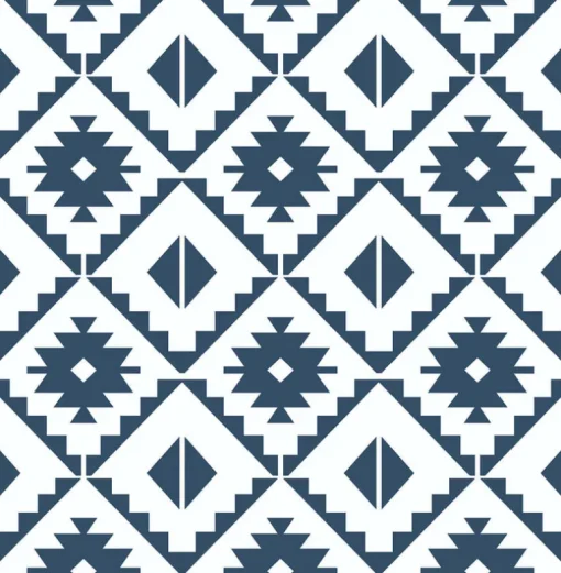 NextWall Southwest Tile Peel & Stick Wallpaper - Blue & White