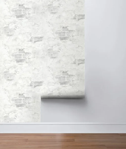 NextWall Stucco Brick Peel & Stick Wallpaper - Gray