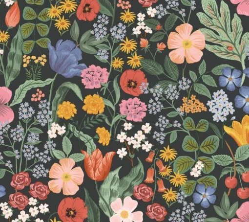 Rifle Paper Co. Blossom Wallpaper - Black