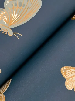 Rifle Paper Co. Butterfly House Wallpaper - Navy