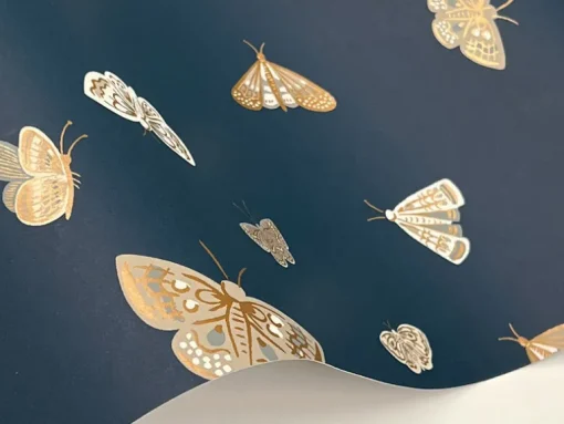 Rifle Paper Co. Butterfly House Wallpaper - Navy