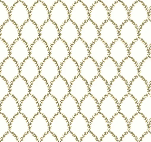 Rifle Paper Co. Laurel Wallpaper - Gold & White