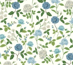 Rifle Paper Co. Roses Wallpaper - Blue
