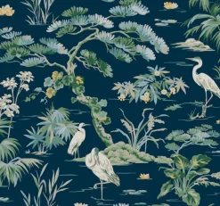 Ronald Redding Classics Bridgewater Wallpaper - Navy