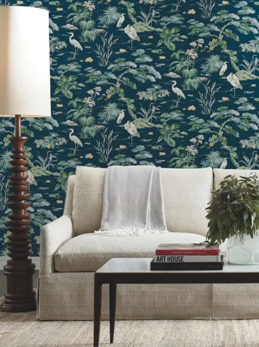 Ronald Redding Classics Bridgewater Wallpaper - Navy