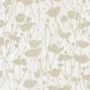 Ronald Redding Tea Garden Shimmering Poppies Wallpaper - White & Gold