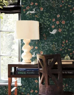 Ronald Redding Traveler Aspen Wallpaper - Dark Green