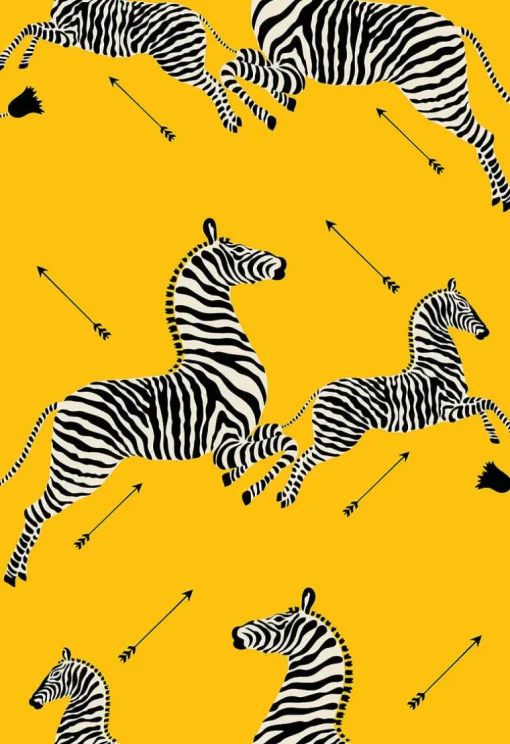 Scalamandre Zebras Collection Zebras Wallpaper - Yellow