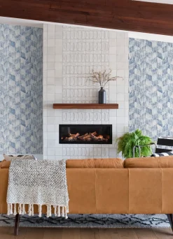 Scott Living Demi Distressed Wallpaper - Indigo Blue