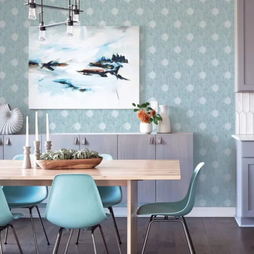 Scott Living Granada Geometric Wallpaper - Aqua