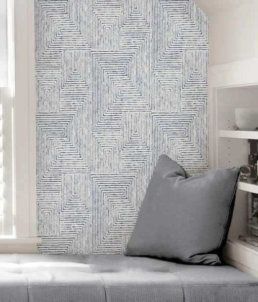Scott Living Ink Peel & Stick Wallpaper - Blue