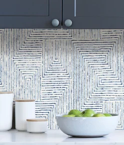 Scott Living Ink Peel & Stick Wallpaper - Blue