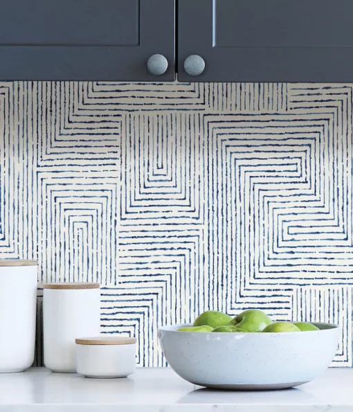 Scott Living Ink Peel & Stick Wallpaper - Blue