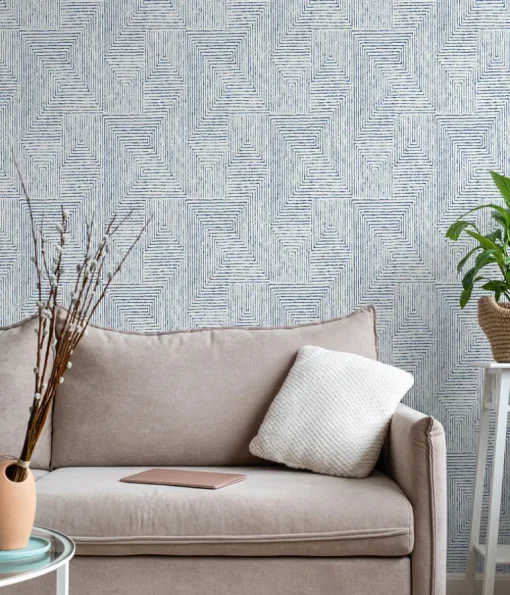 Scott Living Ink Peel & Stick Wallpaper - Blue