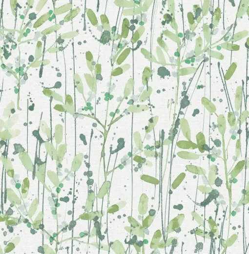 Scott Living Leandra Floral Trail Wallpaper - Green