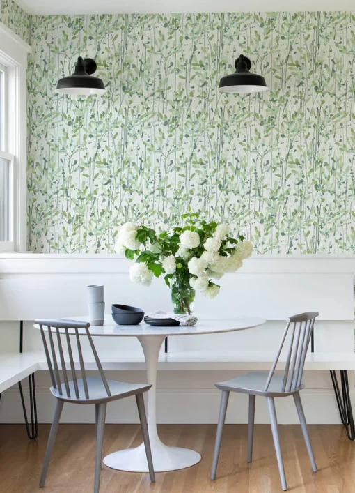 Scott Living Leandra Floral Trail Wallpaper - Green