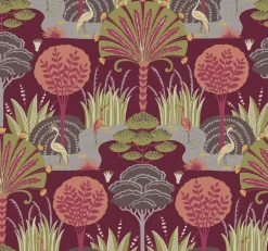 Scott Living Mandeville Wallpaper - Raspberry