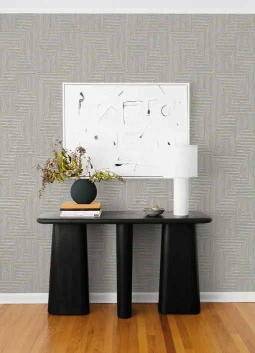 Scott Living Mortenson Wallpaper - Dove Gray