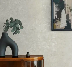 Seabrook Even More Textures Cement Faux Wallpaper - Oyster & Metallic Champagne