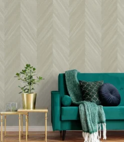Seabrook Even More Textures Chevron Wood Wallpaper - Bister