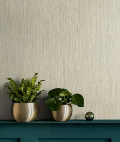 Seabrook Even More Textures Vertical Stria Wallpaper - Desert & Metallic Gold