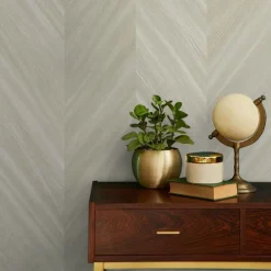 Seabrook Even More Textures Chevron Wood Wallpaper - Bister