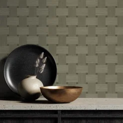 Seabrook Even More Textures Basketweave Wallpaper - Raw Umber