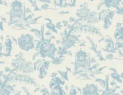 Seabrook French Country Colette Chinoiserie Wallpaper - Bleu Bisque