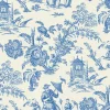 Seabrook French Country Colette Chinoiserie Wallpaper - Denim Wash