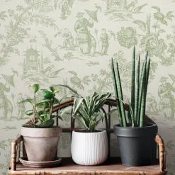 Seabrook French Country Colette Chinoiserie Wallpaper - Herb