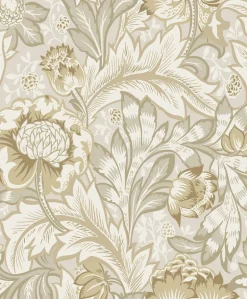Seabrook Legacy Prints Acanthus Garden Wallpaper - Warm Neutral