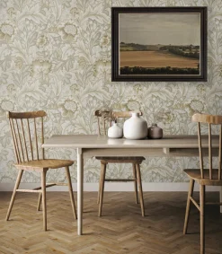Seabrook Legacy Prints Acanthus Garden Wallpaper - Warm Neutral