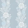 Seabrook Legacy Prints Blooming Stripe Wallpaper - Baby Blue