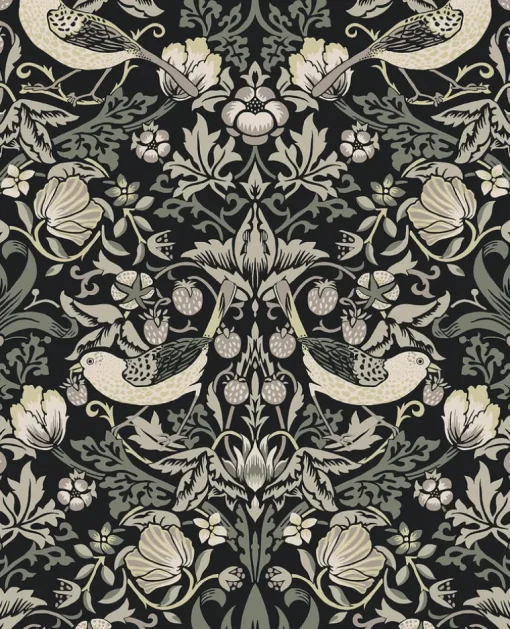 Seabrook Legacy Prints Fragaria Garden Wallpaper - Blacksmith