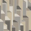 Seabrook Mondrian Deco Wallpaper - Latte Graphite