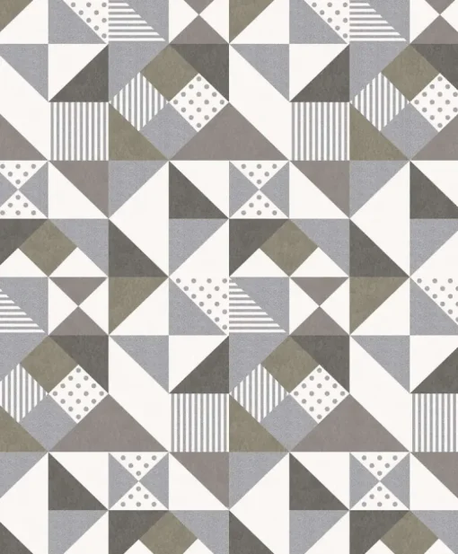Seabrook Mondrian Lozenge Wallpaper - Antique Bronze