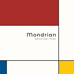 Seabrook Mondrian Lozenge Wallpaper - Indigo & Burnt Orange