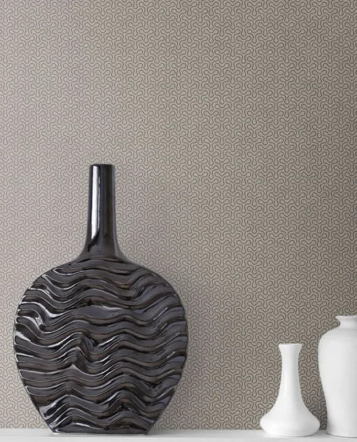 Seabrook Mondrian Spiro Wallpaper - Pavestone Gray