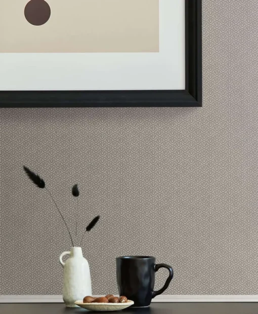 Seabrook Mondrian Spiro Wallpaper - Pavestone Gray