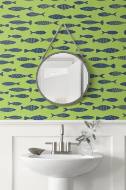 Seabrook Summer House Bay Fish Wallpaper - Buckingham Green
