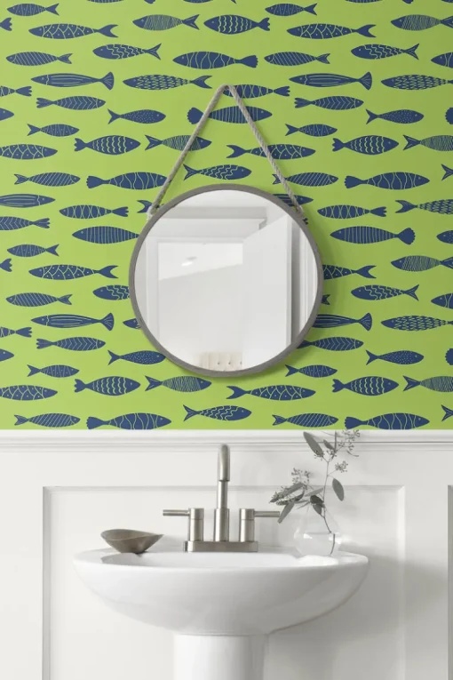 Seabrook Summer House Bay Fish Wallpaper - Buckingham Green