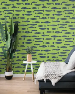 Seabrook Summer House Bay Fish Wallpaper - Buckingham Green
