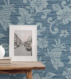 Seabrook Summer House Juno Island Floral Wallpaper - Bay Blue