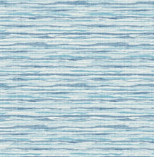 Seabrook Summer House Skye Wave Stringcloth Wallpaper - Summer Surf