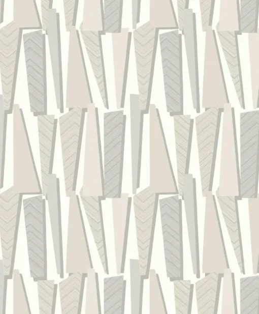 Seabrook The Simple Life Geometric Shadows Wallpaper - Linen