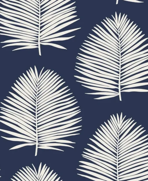 Seabrook The Simple Life Island Palm Wallpaper - Midnight Sky